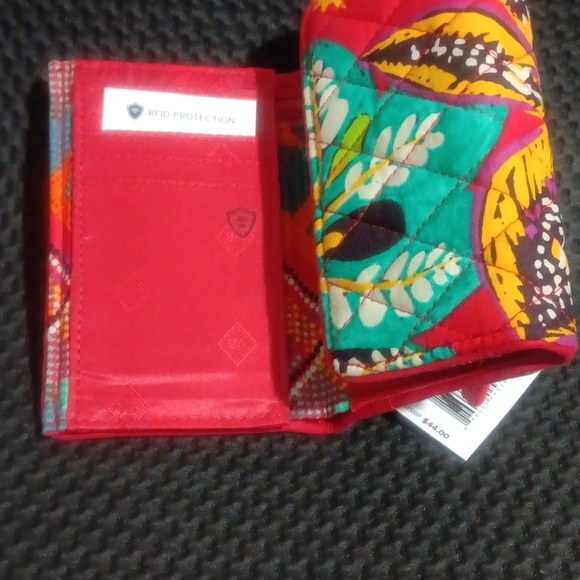 Vera Bradley Colorful Floral Wallet - Red, Green, Yellow - Picture 5 of 5